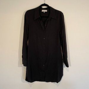 WAYF black long sleeve tunic button down shirt size medium